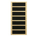 Black carbon infrared heating panel in a light wood frame used in Golden Designs Dynamic Barcelona 1-2 Person Low EMF Far Infrared Sauna