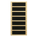 Black carbon infrared heating panel in a light wood frame used in Golden Designs Dynamic Barcelona Elite 1-2 Person Ultra Low EMF Far Infrared Sauna