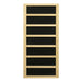 Black carbon infrared heating panel in a light wood frame used in Golden Designs Dynamic Bellagio 3 Person Low EMF Far Infrared Sauna