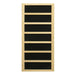 Black carbon infrared heating panel in a light wood frame used in Golden Designs Dynamic Bergamo 4 Person Low EMF Far Infrared Sauna