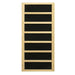 Black carbon infrared heating panel in a light wood frame used in Golden Designs Dynamic Cordoba Elite 2 Person Ultra Low EMF Far Infrared Sauna