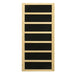 Black carbon infrared heating panel in a light wood frame used in Golden Designs Dynamic Gracia 1-2 Person Full Spectrum Near Zero EMF Far Infrared Sauna