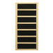 Black carbon infrared heating panel in a light wood frame used in Golden Designs Dynamic Lugano 3 Person Full Spectrum Infrared Sauna