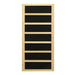 Black carbon infrared heating panel in a light wood frame used in Golden Designs Dynamic Lugano 3 Person Low EMF Far Infrared Sauna