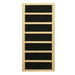 Black carbon infrared heating panel in a light wood frame used in Golden Designs Dynamic Lugano Elite 3 Person Ultra Low EMF Far Infrared Sauna