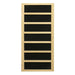 Black carbon infrared heating panel in a light wood frame used in Golden Designs Dynamic San Marino 2 Person Low EMF Far Infrared Sauna