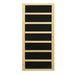 Black carbon infrared heating panel in a light wood frame used in Golden Designs Dynamic Santiago 2 Person Low EMF Far Infrared Sauna