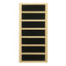 Black carbon infrared heating panel in a light wood frame used in Golden Designs Dynamic Venice Elite 2 Person Ultra Low EMF Far Infrared Sauna