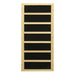 Black carbon infrared heating panel in a light wood frame used in Golden Designs Dynamic Versailles Elite 2 Person Ultra Low EMF Far Infrared Sauna