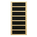 Black carbon infrared heating panel in a light wood frame used in Golden Designs Maxxus 2 Person Full Spectrum Infrared Sauna in Red Cedar