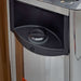 Black control dial on the front of the stainless steel Harvia stove in Golden Designs Kuusamo 6 Person Traditional Sauna