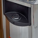 Black control dial on the front of the stainless steel Harvia stove in Golden Designs Vorarlberg 5 Person Traditional Outdoor Sauna