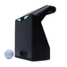 Black launch monitor stands next to a golf ball showing TruGolf LaunchBox Golf Launch Monitor w/ Starter 10 (2025) Enclosure + Gimme Package device