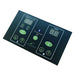 Black touch control panel with temperature and timer displays and green buttons for Golden Designs Dynamic Llumeneres 2 Person Full Spectrum Near Zero EMF Far Infrared Sauna