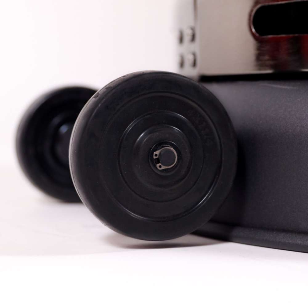 Black transport wheel attached to the base makes Outdoor Order Curve Infrared Heater easier to move
