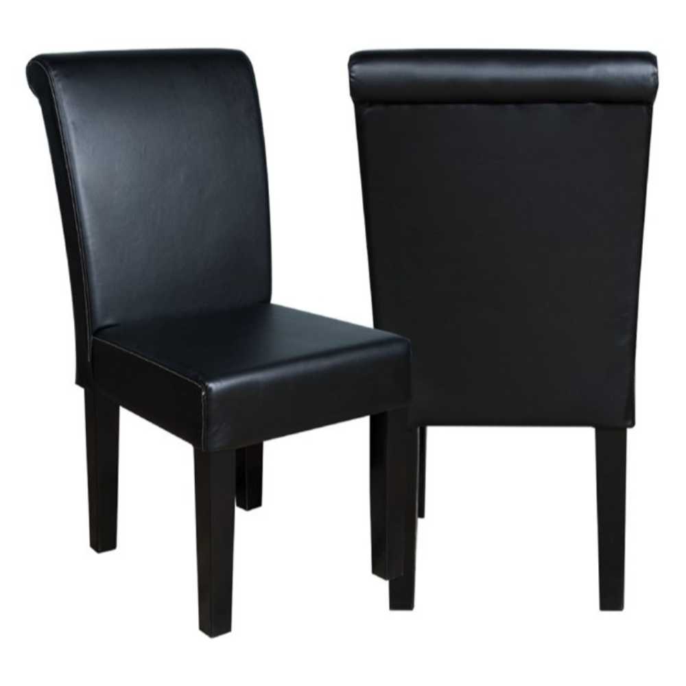 Black BBO Poker Tables Premium Lounge Chairs (Set of 2) with black leather upholstery and cushioned seats