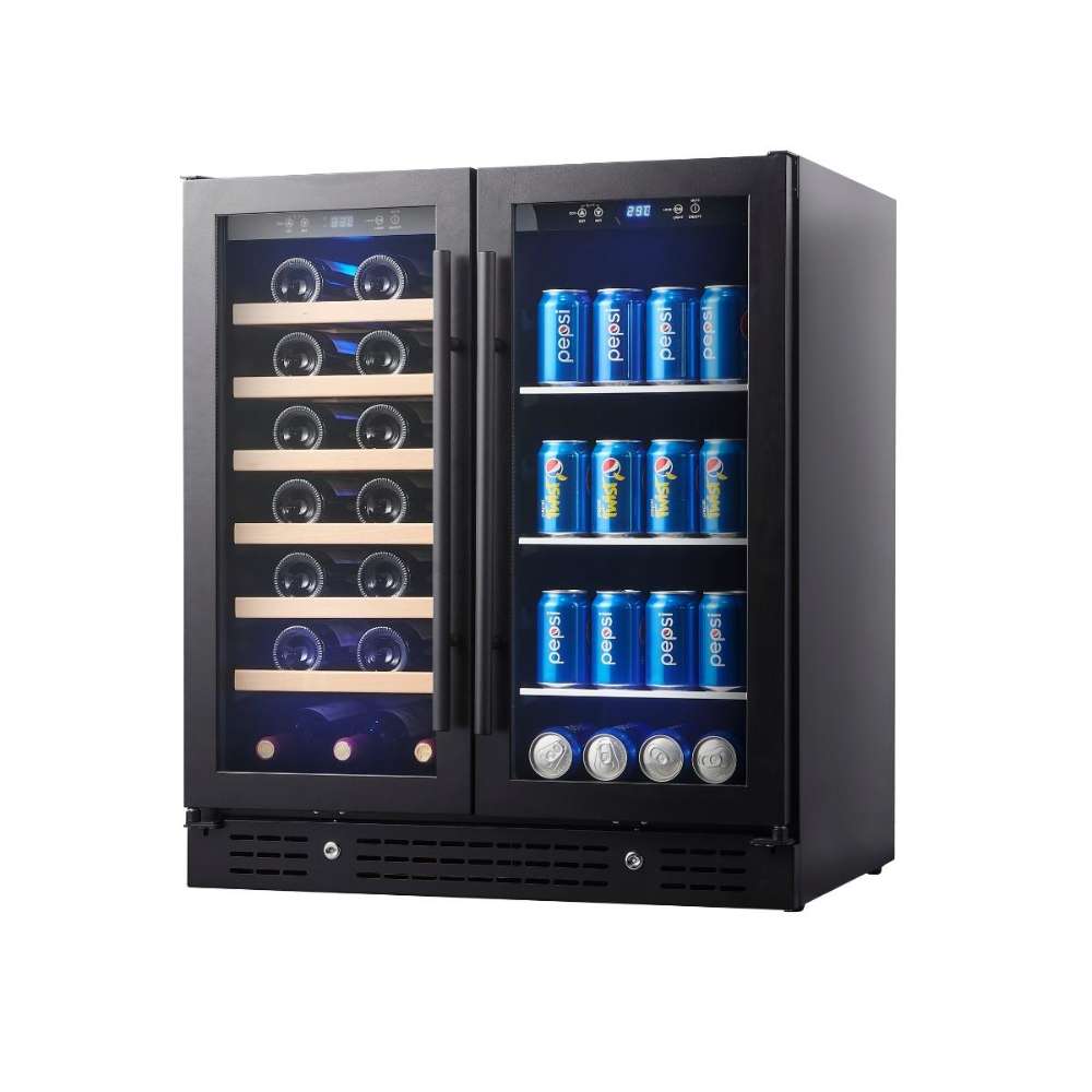 KingsBottle 30" Combination Beer and Wine Cooler with Low-E Glass Door-Freedom Room