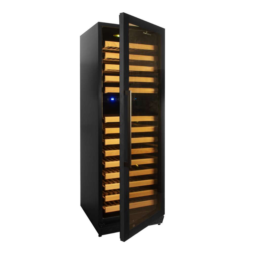 KingsBottle Tall Large Wine Refrigerator With Glass Door With Stainless Steel Trim-Freedom Room