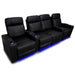 Black Valencia Piacenza Home Theater Seating Row of 4 Loveseat Center Width 124 Height 42 Depth 38.75