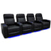 Black Valencia Piacenza Home Theater Seating Row of 4 Width 131 Height 42 Depth 38.75