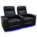 Black Valencia Piacenza Single Power Headrest Home Theater Seating Row of 2 Width 69 Height 42 Depth 38.75