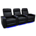 Black Valencia Piacenza Single Power Headrest Home Theater Seating Row of 3 Width 100 Height 42 Depth 38.75