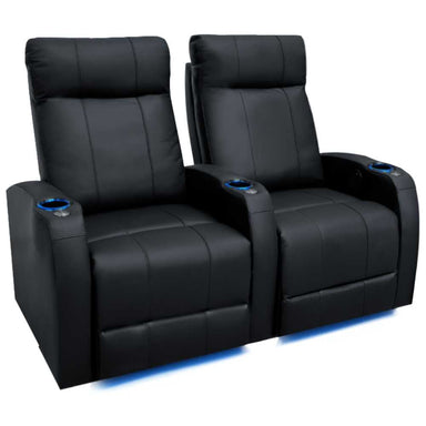 Black Valencia Syracuse Home Theater Seating Row of 2 Width 58 Height 41.75 Depth 38.75