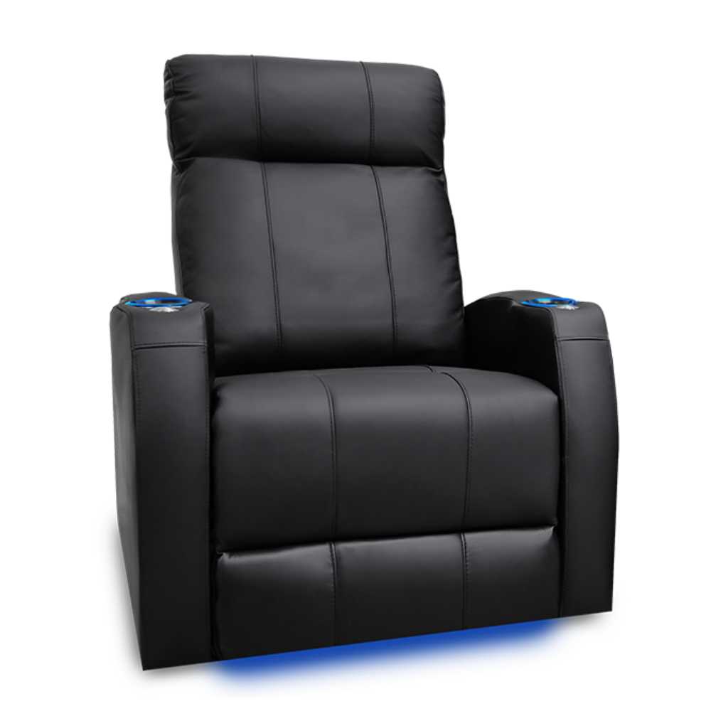 Black Valencia Syracuse Single Home Theater Seating Single Width 31.25 Height 41.75 Depth 38.75