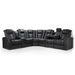 Black Valencia Tuscany Multimedia Sectional Home Theater Seating Console Right & Dropdown Center Left