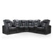 Black Valencia Tuscany Multimedia Sectional Home Theater Seating Dual Console