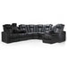 Black Valencia Tuscany Multimedia Sectional Home Theater Seating Powered Chaise Right & Dropdown Center Left