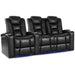 Black Valencia Venice Home Theater Seating Row of 3 Loveseat Right Width 91.5 Height 44 Depth 38.5