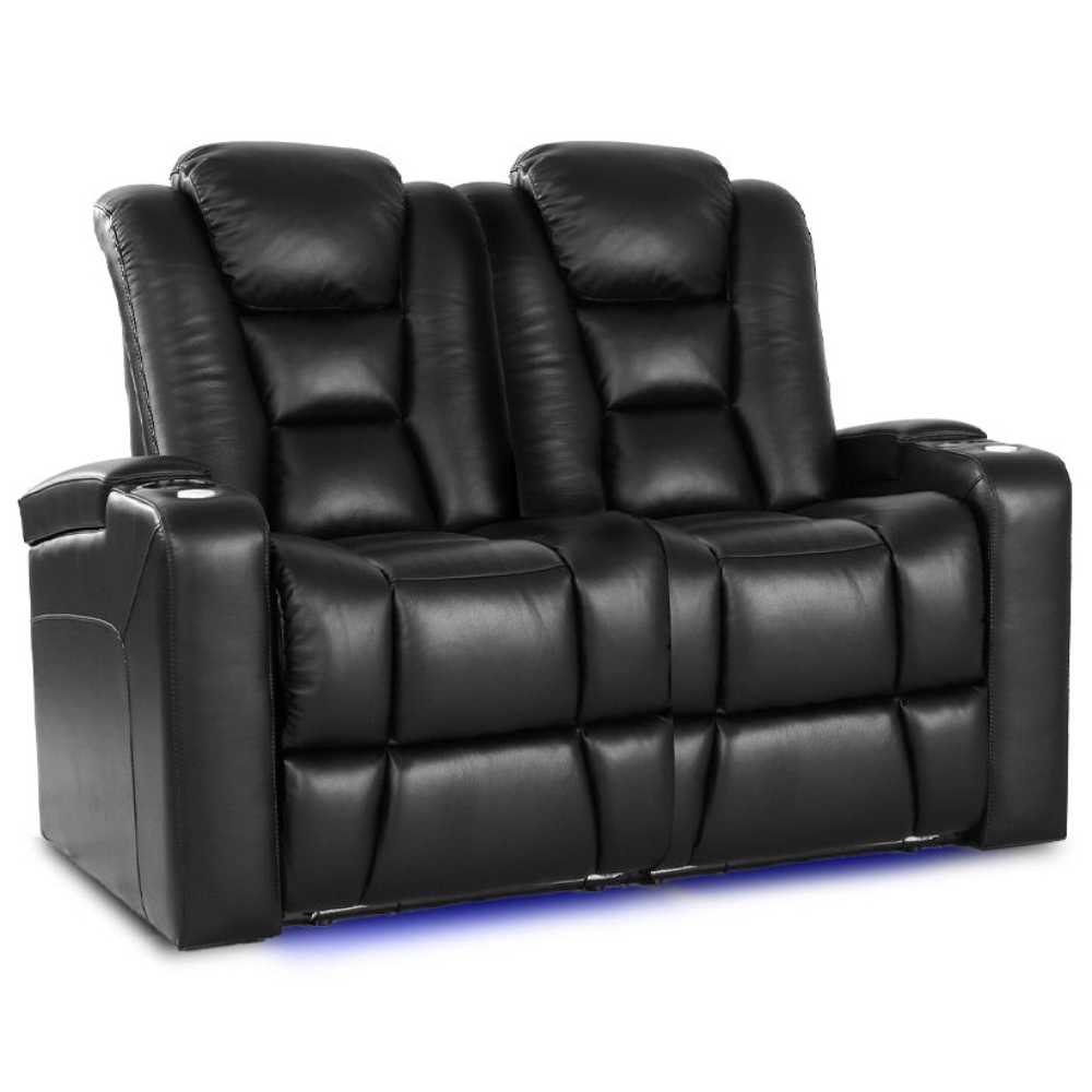 Black Valencia Venice Single Home Theater Seating Row of 2 Loveseat Width 61 Height 44 Depth 38.5