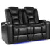 Black Valencia Venice Single Home Theater Seating Row of 2 Loveseat Width 61 Height 44 Depth 38.5