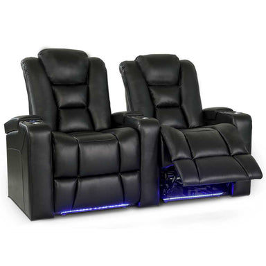 Black Valencia Venice Single Home Theater Seating Row of 2 Width 67.5 Height 44 Depth 38.5