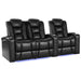 Black Valencia Venice Single Home Theater Seating Row of 3 Loveseat Left Width 91.5 Height 44 Depth 38.5