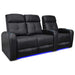 Black Valencia Verona Home Theater Seating Row of 3 Loveseat Left Width 83.25 Height 42 Depth 36