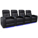 Black Valencia Verona Home Theater Seating Row of 4 Width 117.25 Height 42 Depth 36