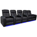 Black Valencia Verona Home Theater Seating Row of 5 Loveseat Right Width 140 Height 42 Depth 36