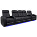 Black Valencia Verona Home Theater Seating Row of 5 Set of 3 Center Width 135 Height 42 Depth 36