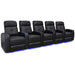 Black Valencia Verona Home Theater Seating Row of 5 Width 145 Height 42 Depth 36