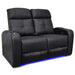 Black Valencia Verona Power Headrest Edition Home Theater Seating Row of 2 Loveseat Width 55.5 Height 42 Depth 36