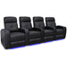 Black Valencia Verona Power Headrest Edition Home Theater Seating Row of 4 Width 117.25 Height 42 Depth 36