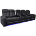 Black Valencia Verona Power Headrest Edition Home Theater Seating Row of 5 Loveseat Left Width 140 Height 42 Depth 36