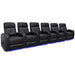 Black Valencia Verona Power Headrest Edition Home Theater Seating Row of 6 Width 174 Height 42 Depth 36