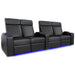 Black Valencia Zurich Home Theater Seating Row of 4 Double Loveseat Width 110 Height 43.75 Depth 36