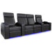 Black Valencia Zurich Home Theater Seating Row of 4 Loveseat Center Width 116 Height 43.75 Depth 36