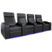 Black Valencia Zurich Home Theater Seating Row of 4 Width 122 Height 43.75 Depth 36