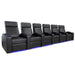 Black Valencia Zurich Home Theater Seating Row of 6 Width 180 Height 43.75 Depth 36