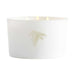 Blanc white three-wick Crate & Barrel Monochrome Scented Candle featuring a subtle Atlanta Falcons logo on the front